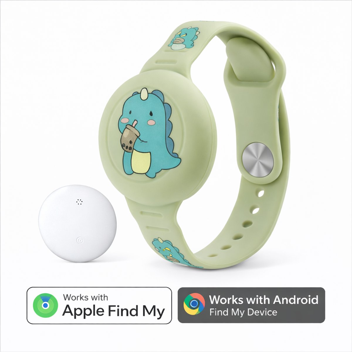 Kinder horloge - GPS armband - Werkt met Apple Find My - Armband inclusief tracker - Met Geluidssignaal - Waterdicht