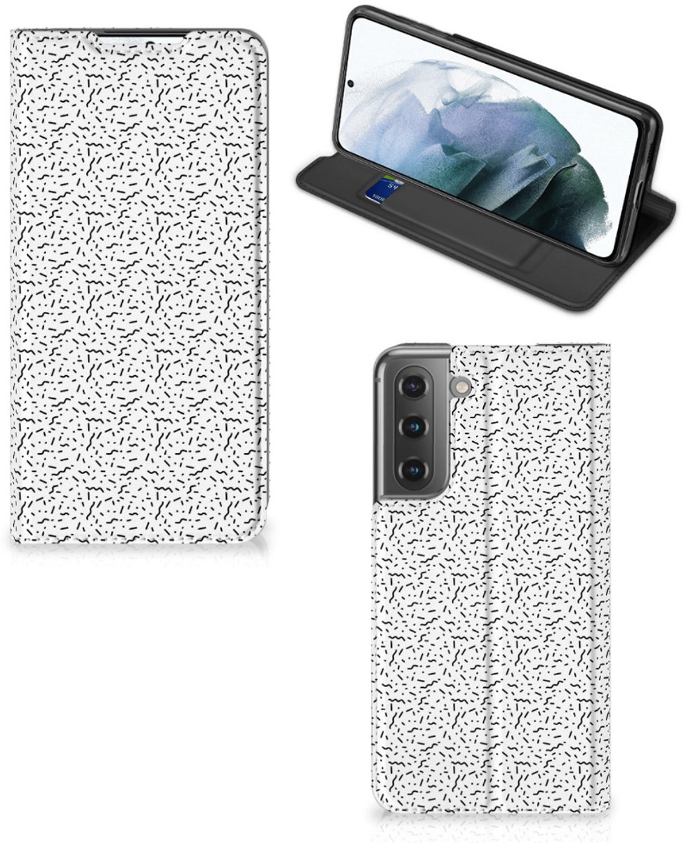 Samsung Galaxy S21 FE Hoesje met Magneet Stripes Dots