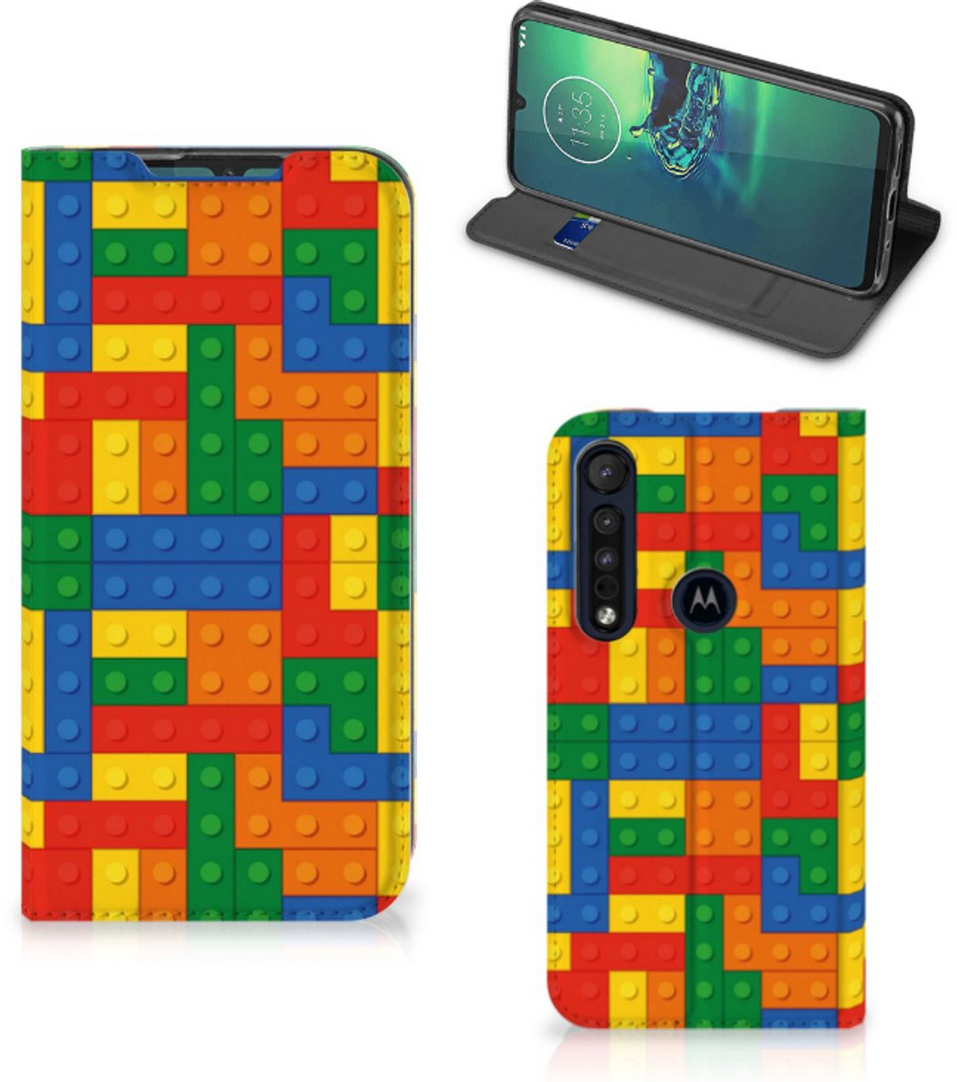 Book Case voor Motorola G8 Plus Hoesje met Magneet Blokken