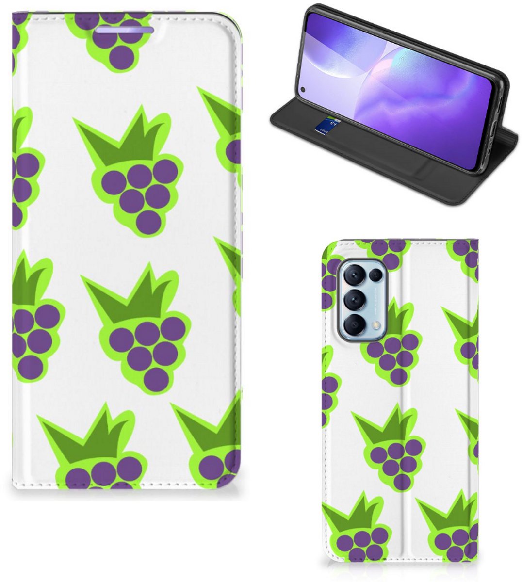 OPPO Find X3 Lite Flip Style Cover Druiven