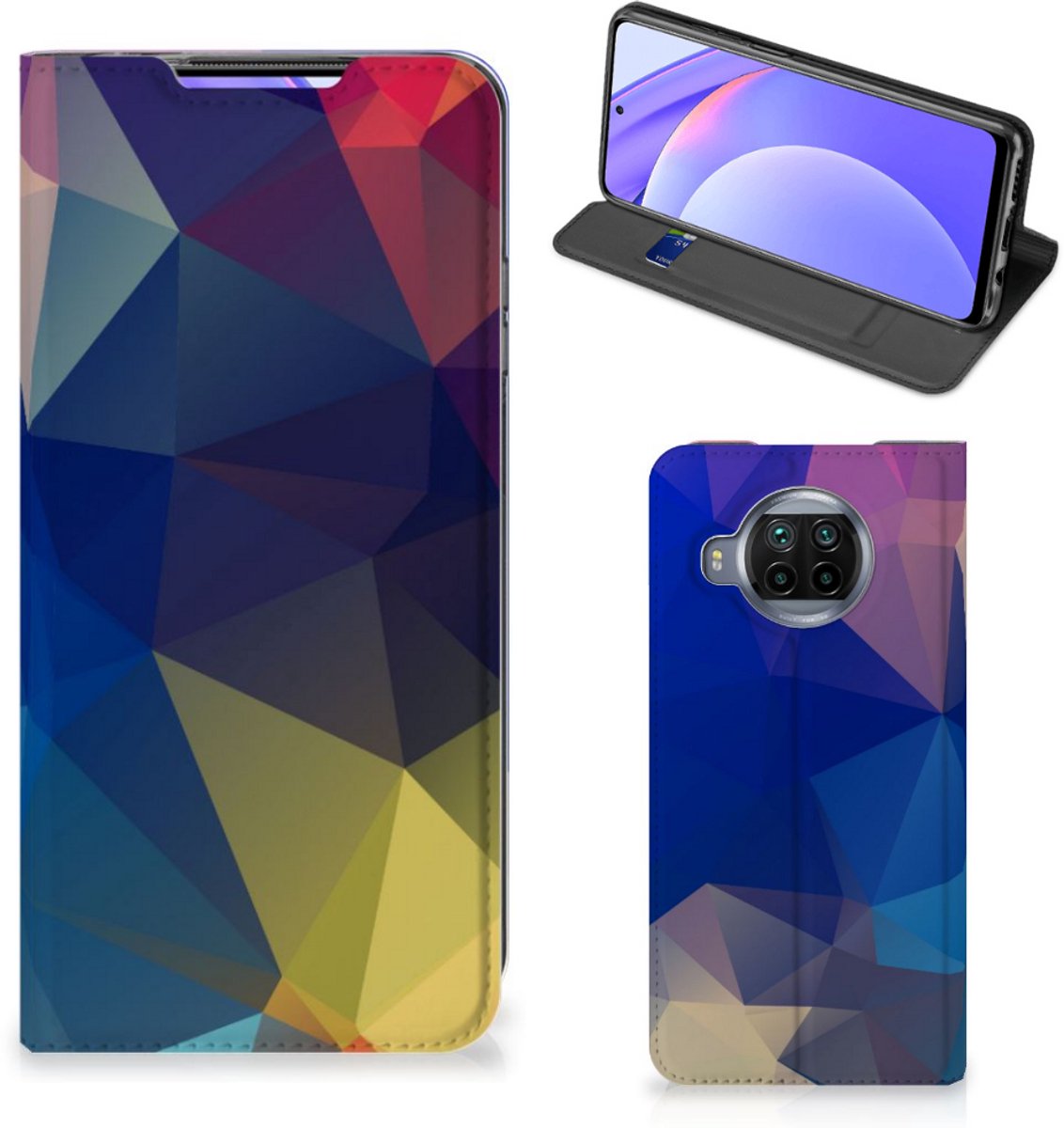 Xiaomi Mi 10T Lite Stand Case Polygon Dark