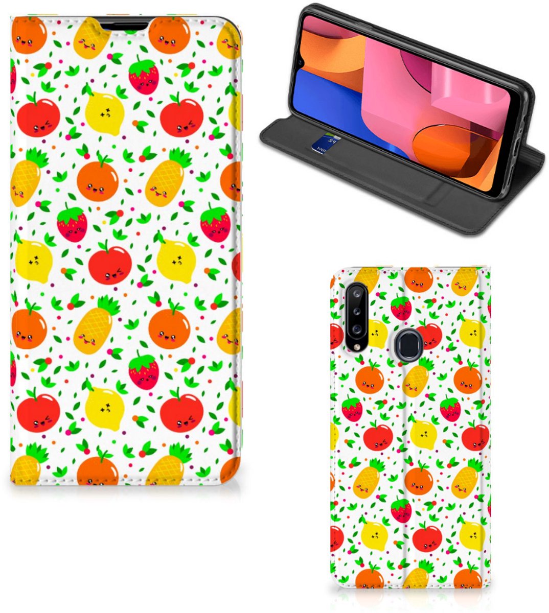 Samsung Galaxy A20s Flip Style Cover Fruits