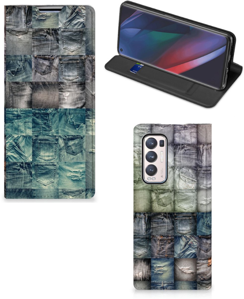 Hippe Standcase OPPO Find X3 Neo Spijkerbroeken