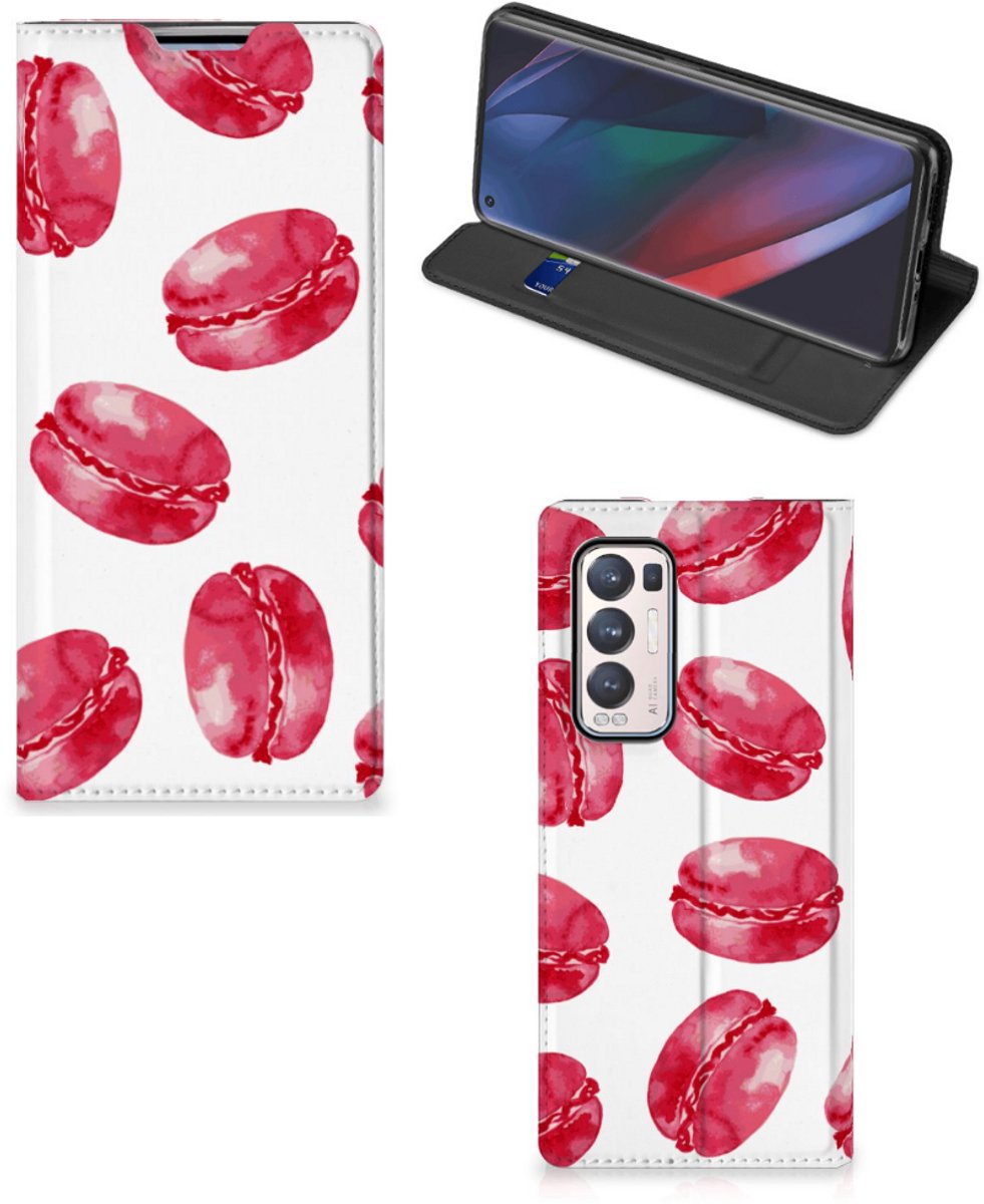 OPPO Find X3 Neo Flip Style Cover Pink Macarons
