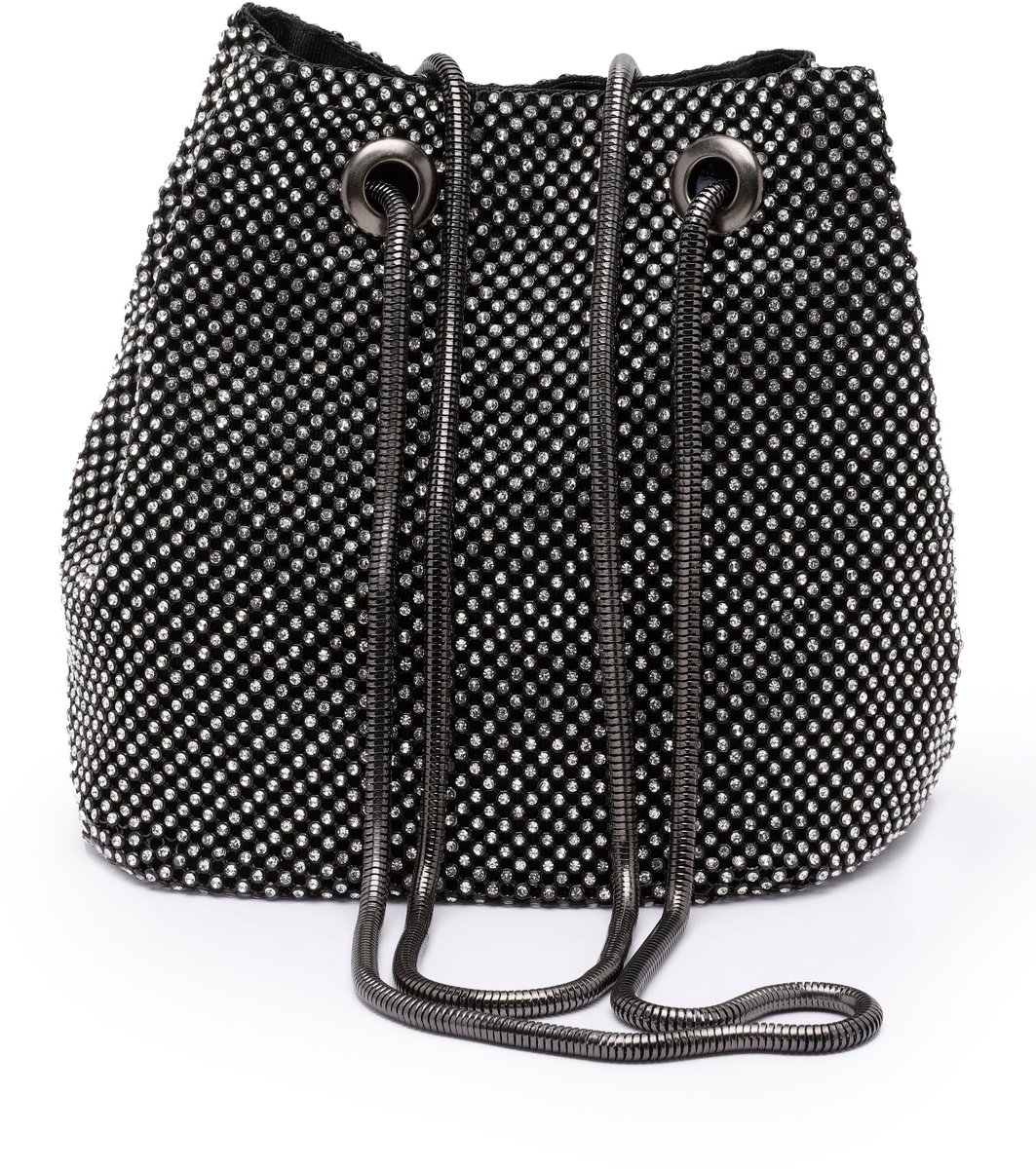 AVANT-GARDE PARIS Schouderclutch - Handtas - Zwart - Shimmerend - Ruim Hoofdvak met Druksluiting