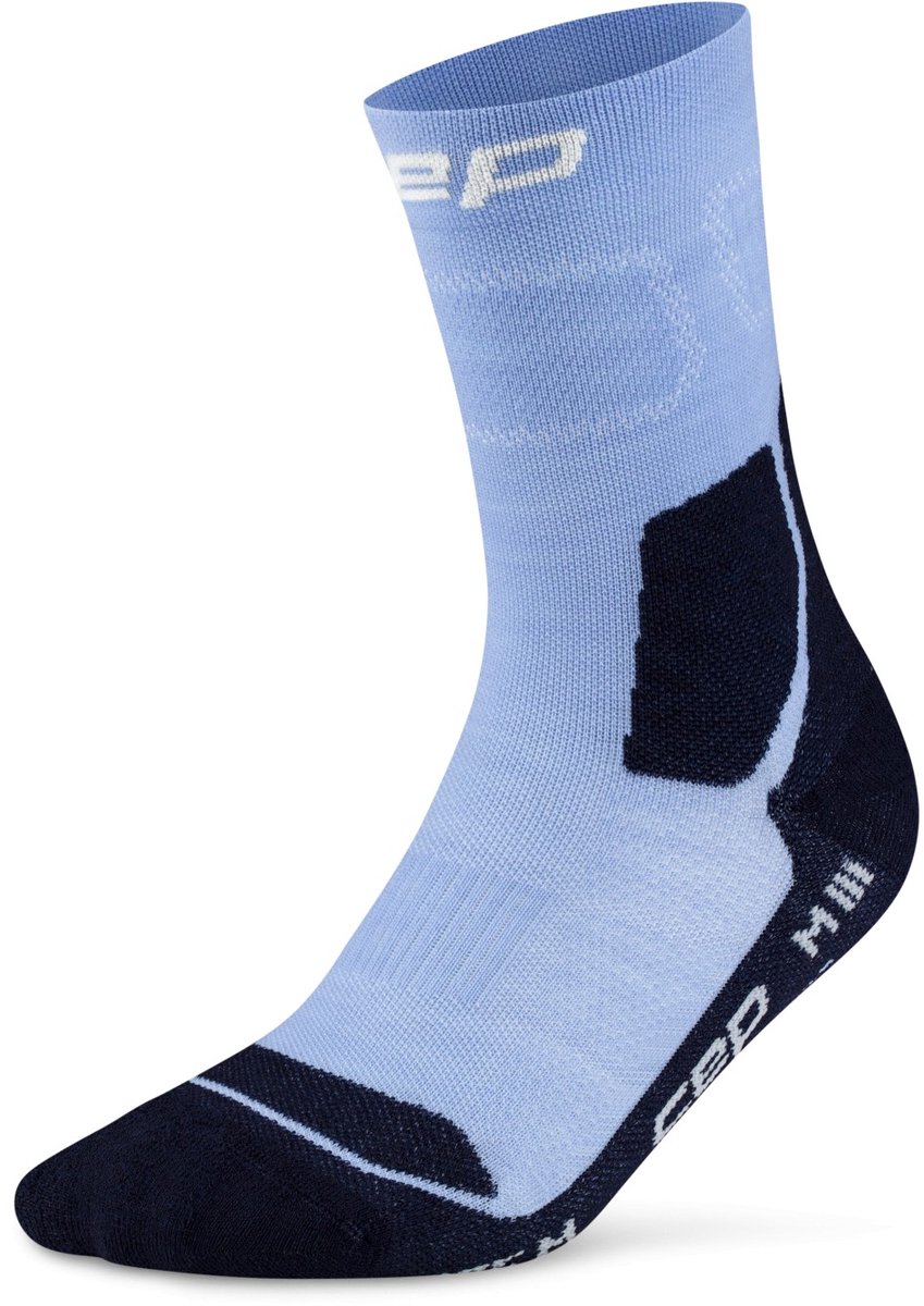 CEP Hiking Light Merino Mid-Cut Compressie - Lichtblauw/Donkerblauw - Dames (40-43)