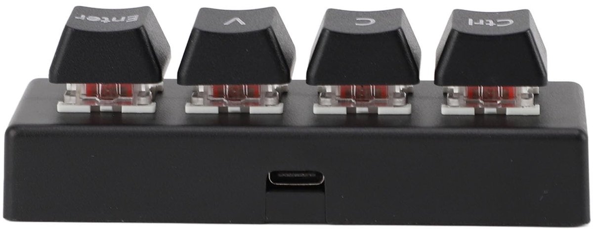 Dailygoods - Mini Programmeerbaar Toetsenbord - Gaming Toetsenbord - Plug and Play - Zwart - USB-bekabeld - Compact - Geschikt voor Media en Gaming