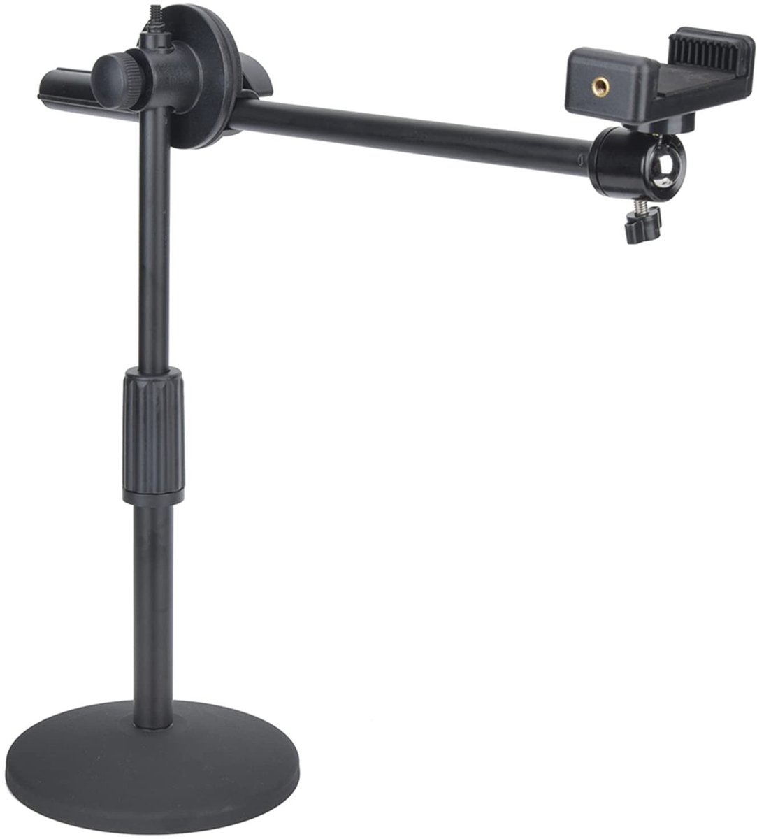 Dailygoody - Desktop-schiethouder - Telefoonhouder - Stabiele metalen standaard - 15 cm diameter - Draaibaar voor vlogs - Geschikt voor live opnames