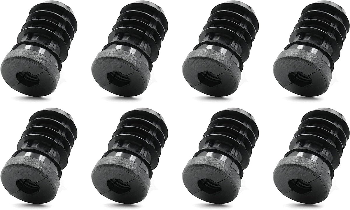 Dailygoody - Schroefdoppen - Afstelpluggen voor ronde buizen - Zwart - M6 - Eenvoudige montage - Geschikt voor 25 mm ronde buizen