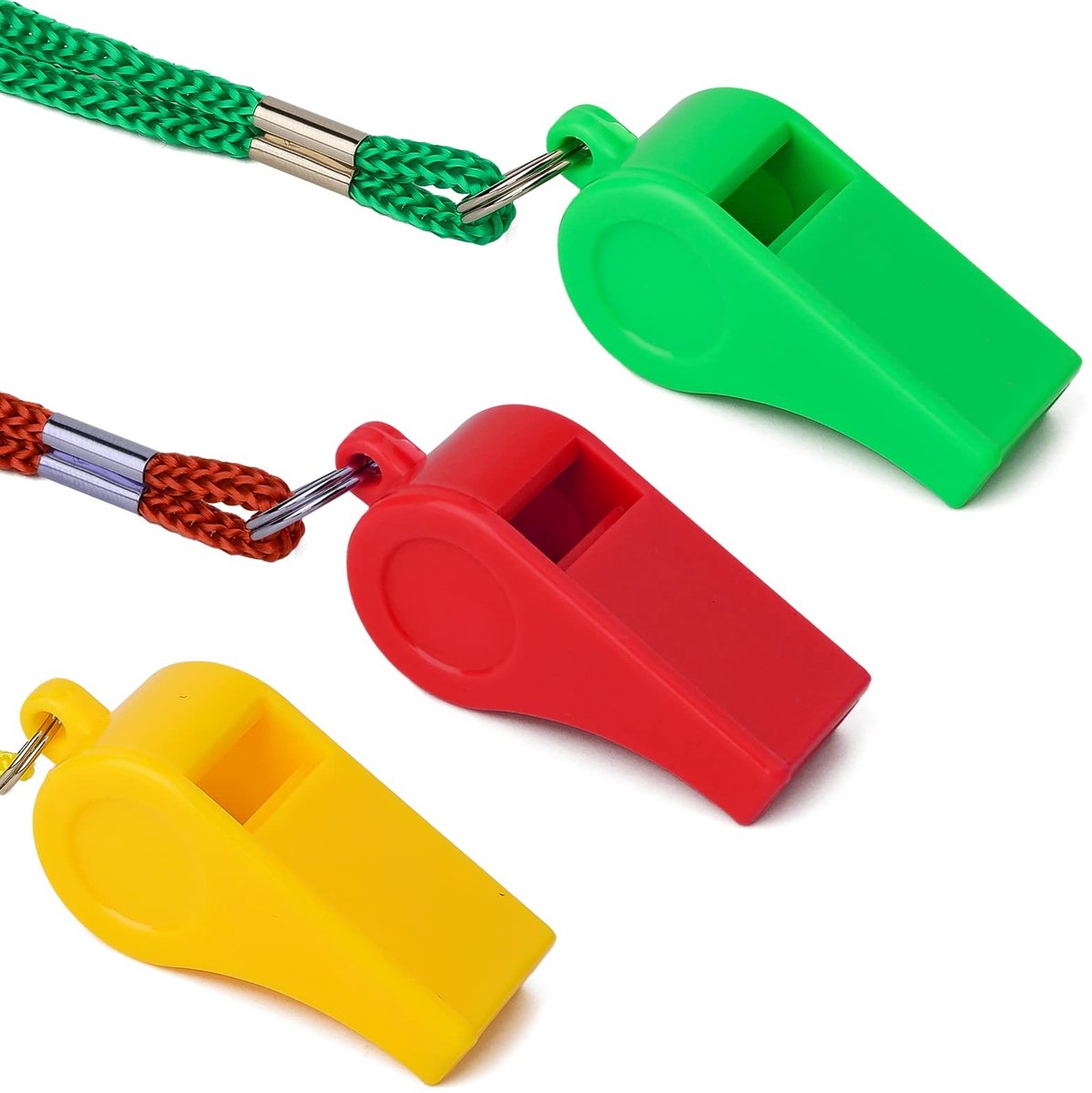 Dailygoody - Sport Fluitjes - Training Fluitje - 3 Stuks - Geel Groen Rood - Honden Training - Coaching - Voor Leraar