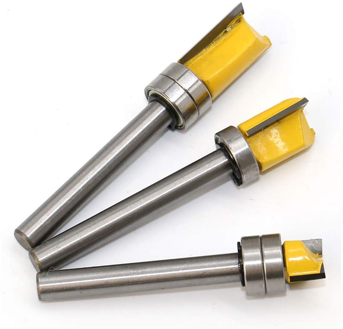 Dailygoody - Rechte Fluit Flush Trim Router Bit - 6mm - Houtbewerking Gereedschap - Set van 3 - Precisie snijden - Voor houtbewerking - Router bit cut...