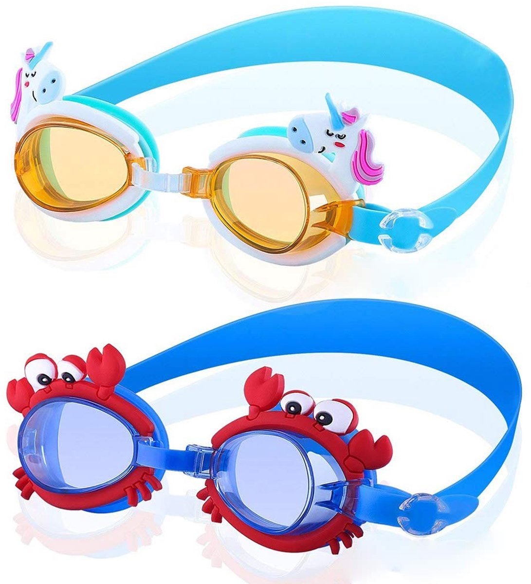 Dailygoody - Zwembril - Kinderzwembril - Anti-condens - Cartoon - Duikbril - Waterdichte UV-bescherming - Geschikt voor jongens en meisjes