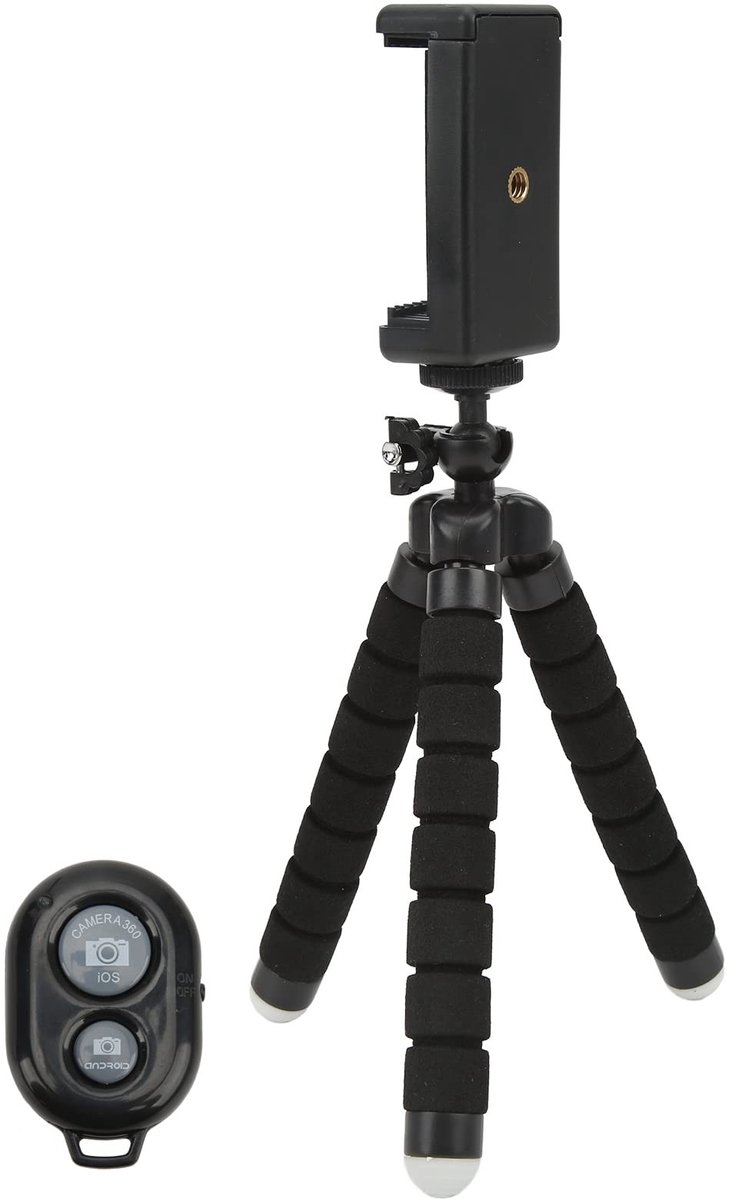 Dailygoody - Flexibele Sponge Tripod met Afstandsbediening voor Smartphone - 30ft Bereik