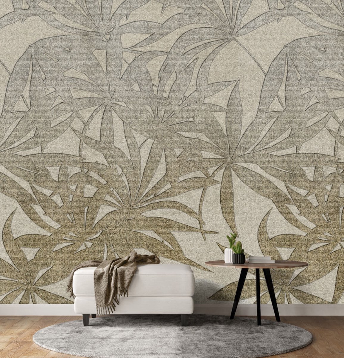 INGK - Flowing Leaves Beige - Behang