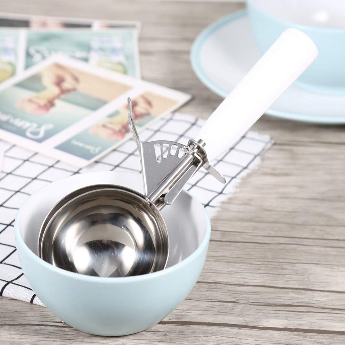 Dailygoody - Stainless Steel Ice Cream Scoop Set met Plastic Handgreep - 8CM, 12 Stuks
