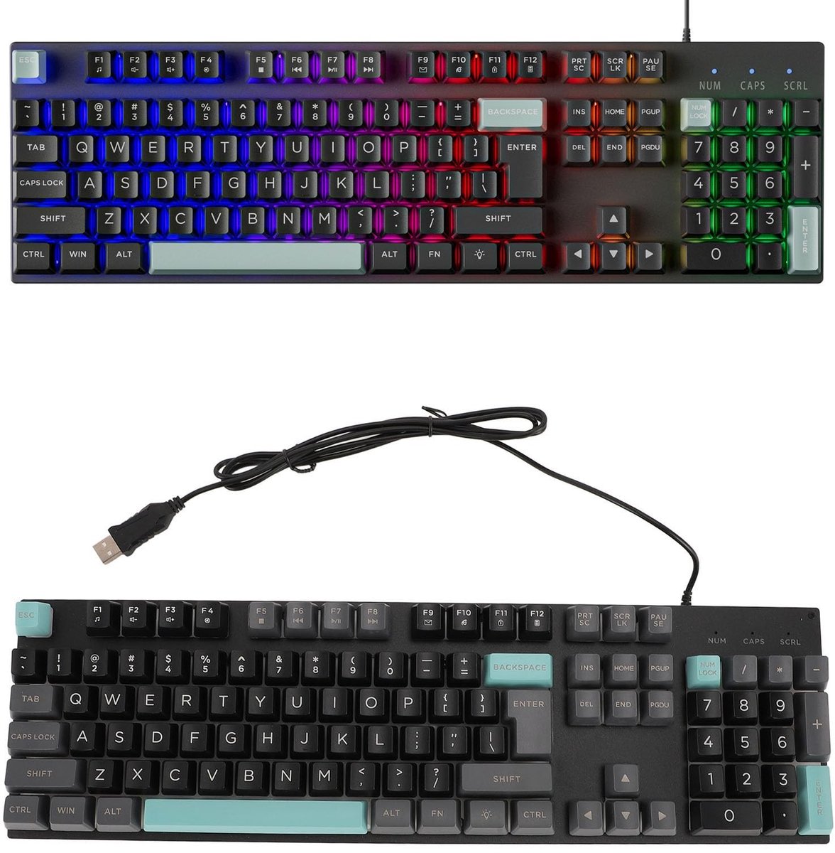 Dailygoody - Bedraad Gamingtoetsenbord - Mechanisch Toetsenbord - Geen Vertraging - Groot Formaat - Achtergrondverlichting - Geschikt voor Gaming - Mo...