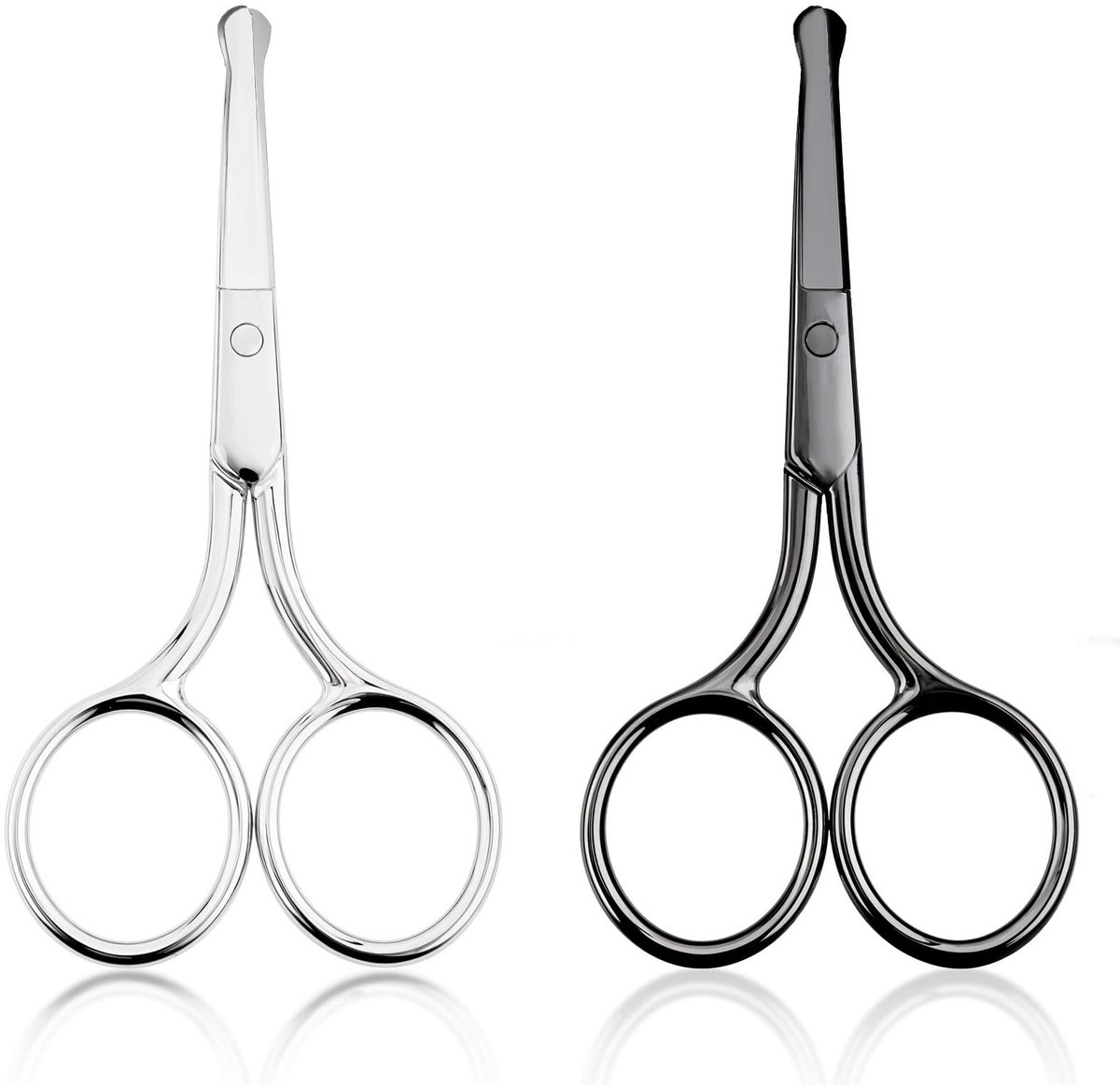 Dailygoody - Baardschaar - Neushaarschaar - Professionele vachtverzorging - Zilver en zwart - Trim neushaar en baardhaar - Geschikt voor mannen - Geïd
