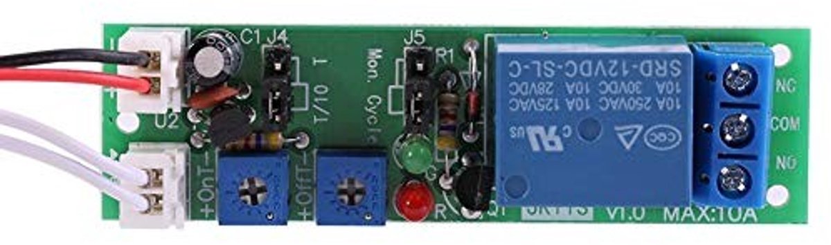 Dailygoody - Instelbare Timer Module 12V/24V - 6 Opties voor On/Off Cyclus - Flexibele Timer - Eenvoudige Bediening - Perfect voor Projecten - Geschik