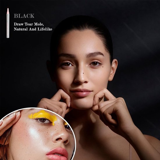 Allecto - Tracrymale nevus pen - Vlekafstotende make-up pen - Realistische vlekverwijderaar - Zwart + natuurlijk bruin - Geschikt voor sproeten - N... — afbeelding 2