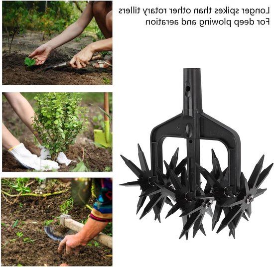 Tuinfrees met Verwijderbare 2-in-1 Grondbeluchter, Draagbare en Weerbestendige Tuinaccessoire voor Herzaaien en Bodemverbetering — afbeelding 2