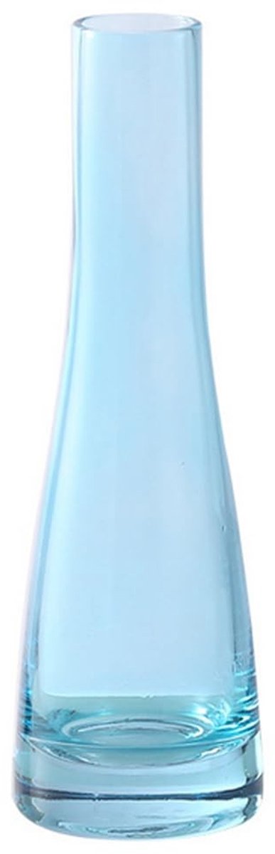 Dailygoody - Handgemaakte Glas Vaas - Decoratieve Bloem Vaas - Helder Blauw - Voor Bruiloft en Feest - Kleine Centraalstuk Vaas - Ideaal voor Thuis De