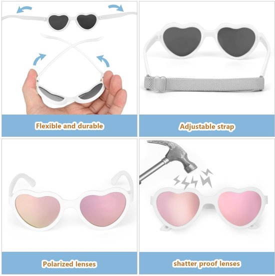 Dailygoods - Dailygoody - Baby Zonnebril - UV-bescherming - Gepolariseerd - Verstelbare Riem - Flexibel - Voor kinderen van 0-3 jaar - Zonnebril voor jongens van Dailygoods — afbeelding 2