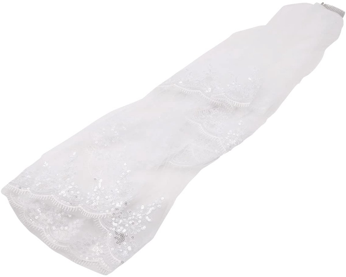 Store_8 - Bruids Sluiers - Bruiloft Accessoires - Korte Tule Sluier met Kam - Vingertop en Elleboog Lengte - Haaraccessoires voor de Mooiste Bruid ...