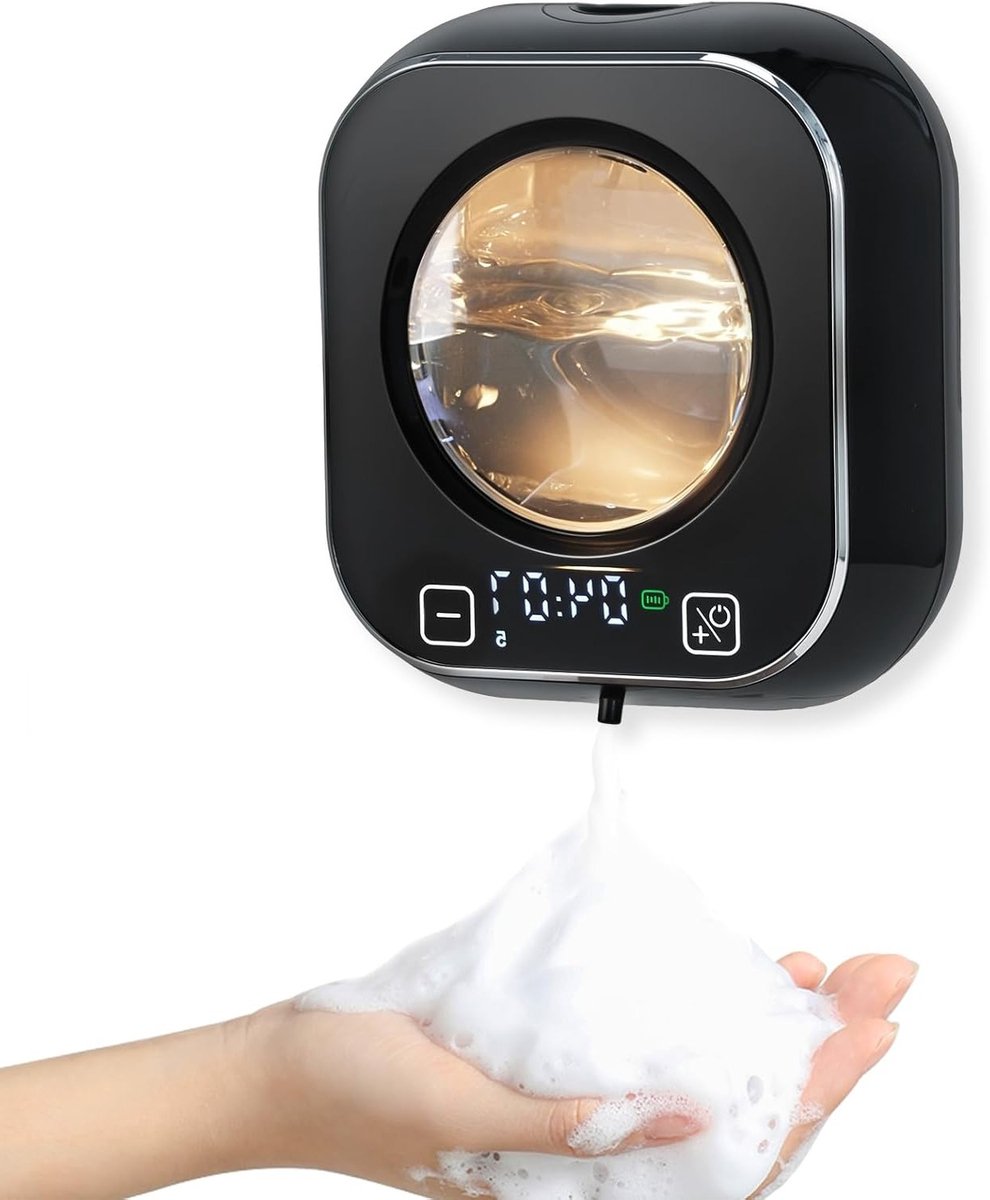 Automatische Zeepdispenser - Sensor Dispenser - Contactloos Wassen - Zonder Boren - 320 ml - Zwart