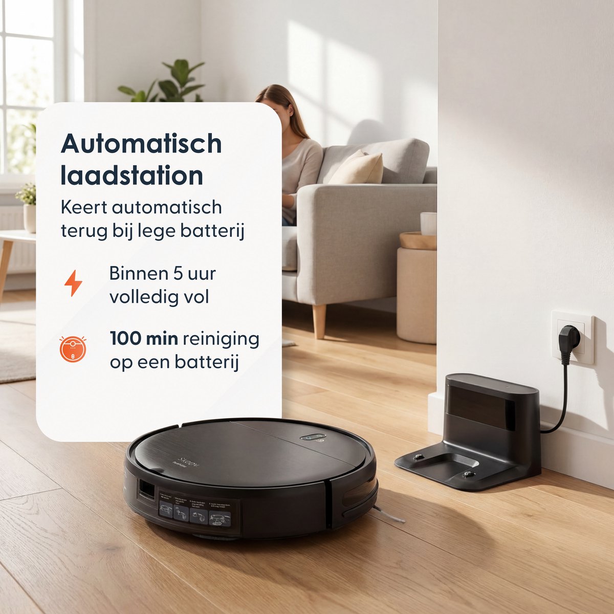 Skoov EcoPulse Robotstofzuiger met Dweilfunctie & Laadstation - Dweilrobot - Huisdieren - Dweil - Hepa - Automatische stofzuiger - Vacuum - Robot - In 1 — afbeelding 6