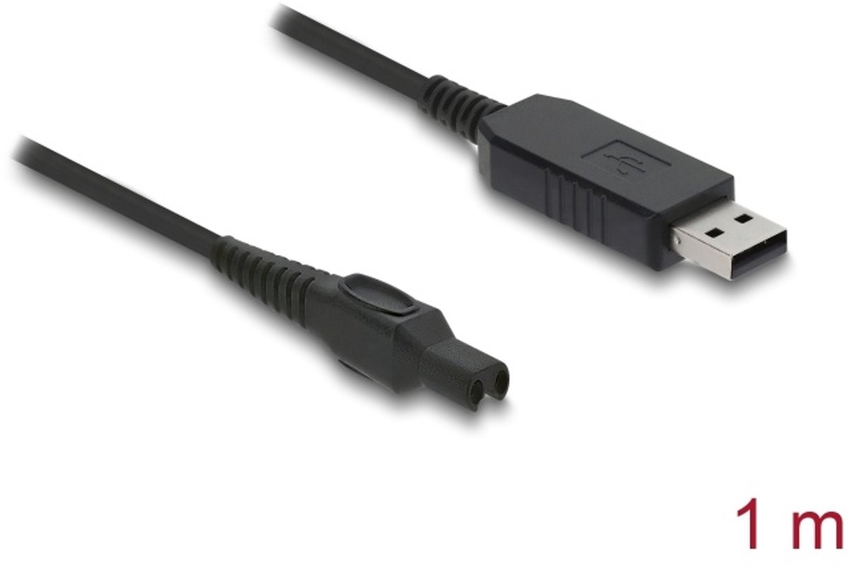 DeLOCK 90978 electriciteitssnoer Zwart 1 m USB A 2-pin