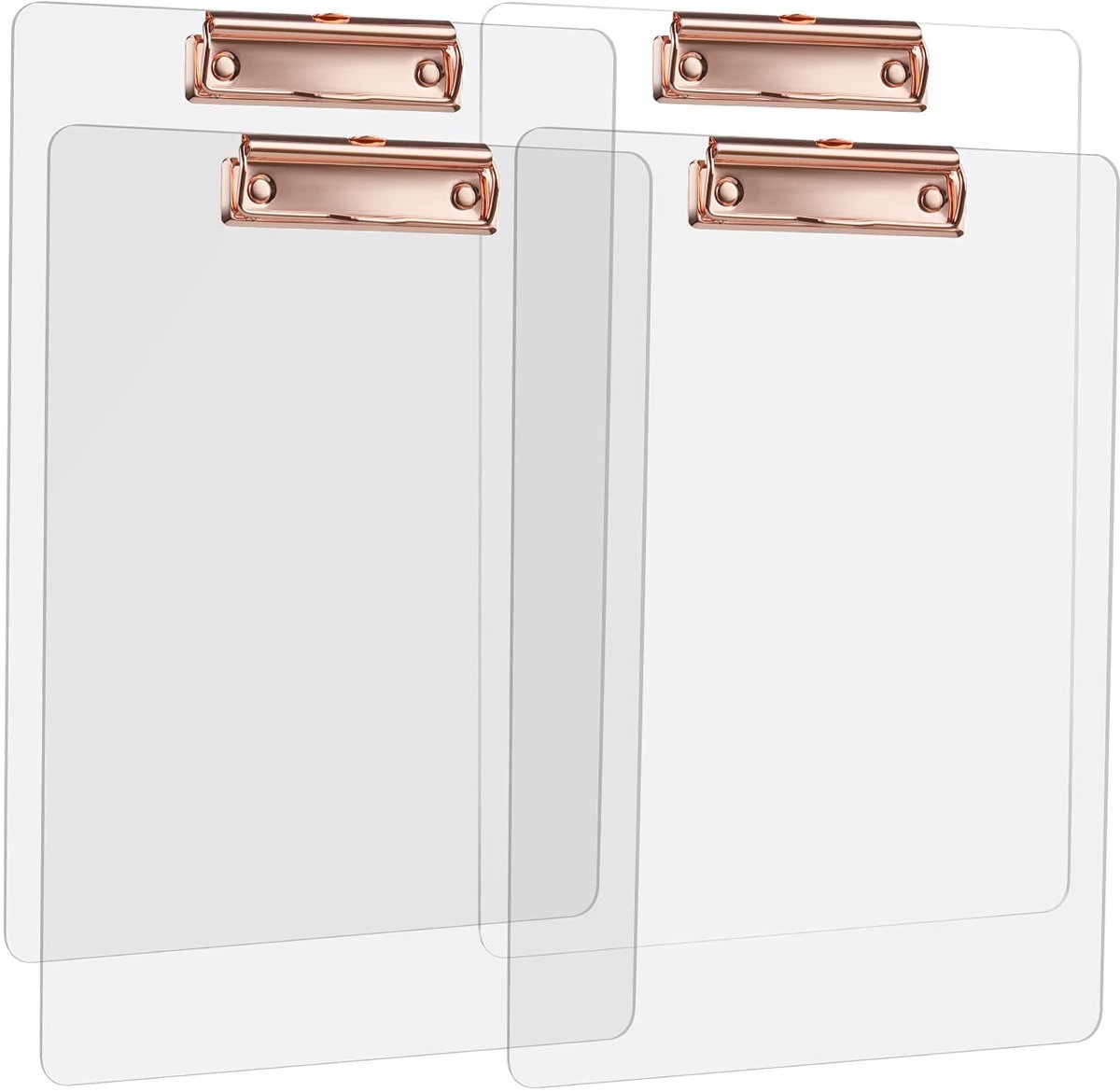 Schrijfmap - Klembord - Praktisch ontwerp - A4 formaat - Roségouden klem - 4 stuks - Geschikt voor kantoor en school