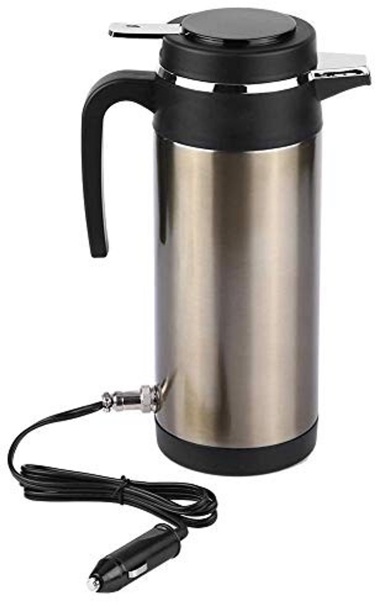 OmGoods - Dailygoody - Auto Waterkoker - Elektrische Koffiebeker - Roestvrij staal - Reis Waterfles - 950ML - Voor onderweg - Zwart