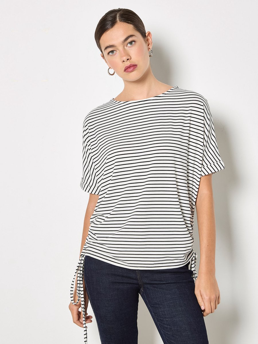 T-shirt met strepen van jersey