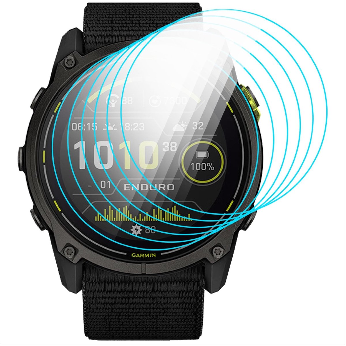 Solidchoice - Dailygoody - Schermbeschermer - Flexibele TPU - Anti-Bubble - 51 mm - Slijtvast - Transparant - Geschikt voor Garmin Enduro 3