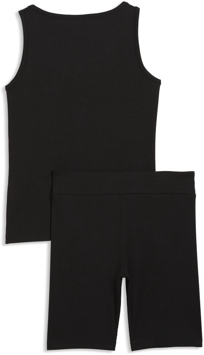 ESS ELEVATED Rib Tank and Short Leggings Set G Zwart
