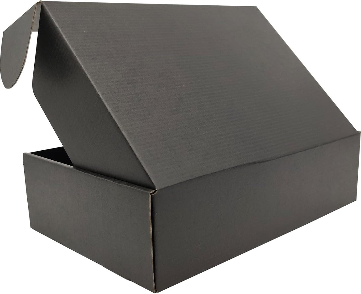 Verzenddoos met Bovenklep - Pakket Brievenbus - Sterke Doos - Postdoos - 20 Stuks - 300x230x100mm - Zwart - van Imperatoris