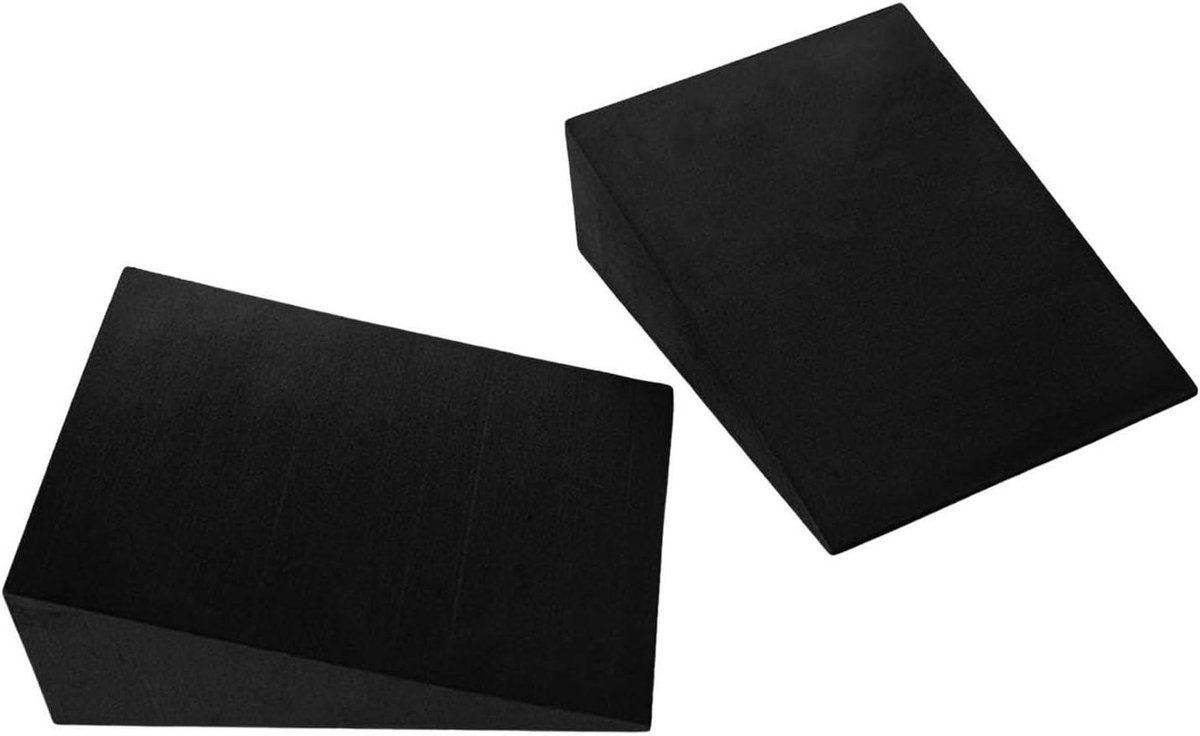 Squat Wedge Blok - Hellingsplank Kuit - Fitness Training - Milieuvriendelijk EVA Materiaal - 115x9x3cm Paar - Zwart