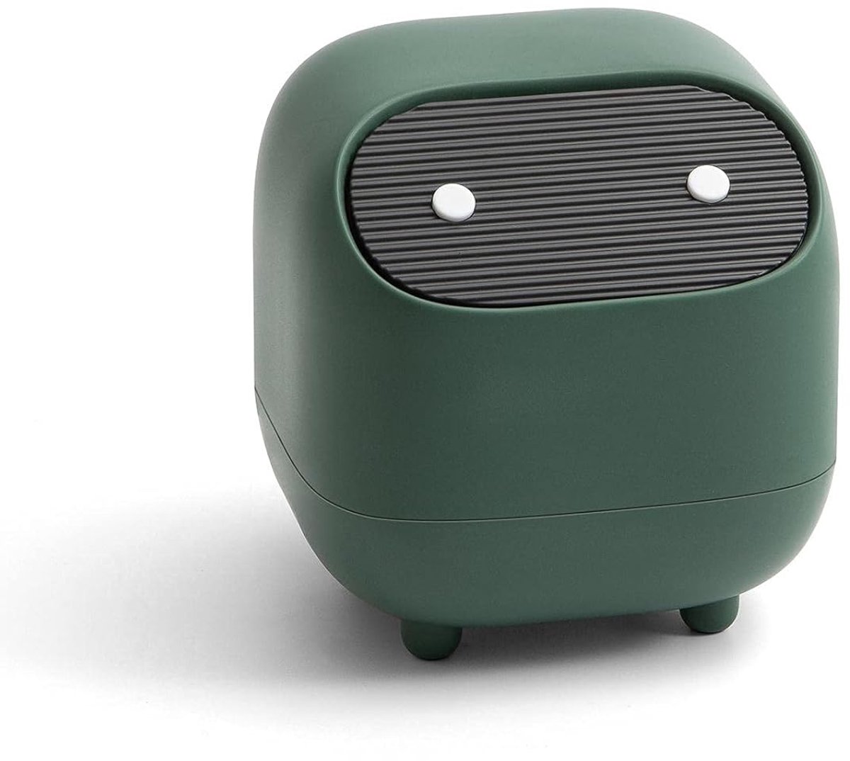 Mini Prullenbak met deksel – Leuk Ninja ontwerp – Voor bureau badkamer en kantoor – Groen