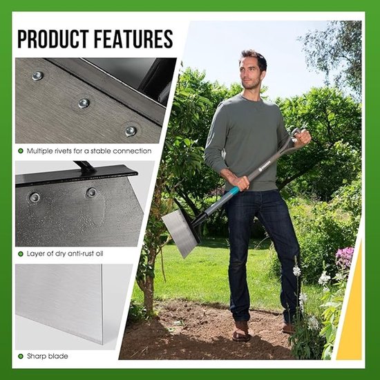 2 stuks multifunctionele tuinschep 21 cm - onkruidverwijderaar van mangaanstaal — afbeelding 2