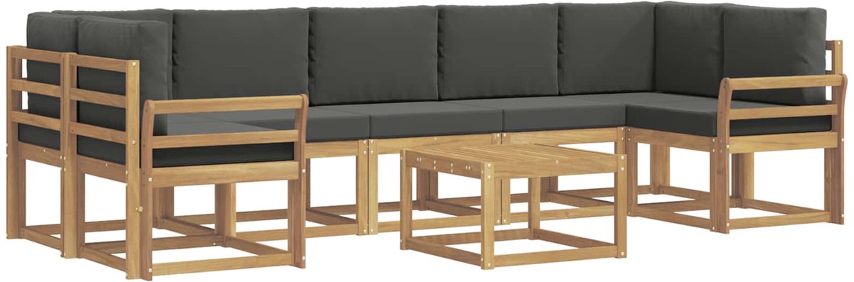 vidaXL Buiten - bank - set - 6 - st - 7-zits - Wit - en - antracietkleurig Wit en antracietkleurig