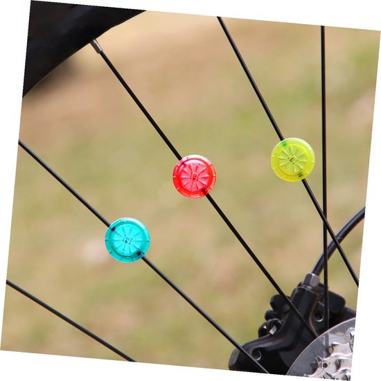 Fiets Spaakverlichting - Wielverlichting Fiets - Nachtelijke Veiligheid - Waterbestendig PC-kunststof - 2 mm Spaken - Rood — afbeelding 2