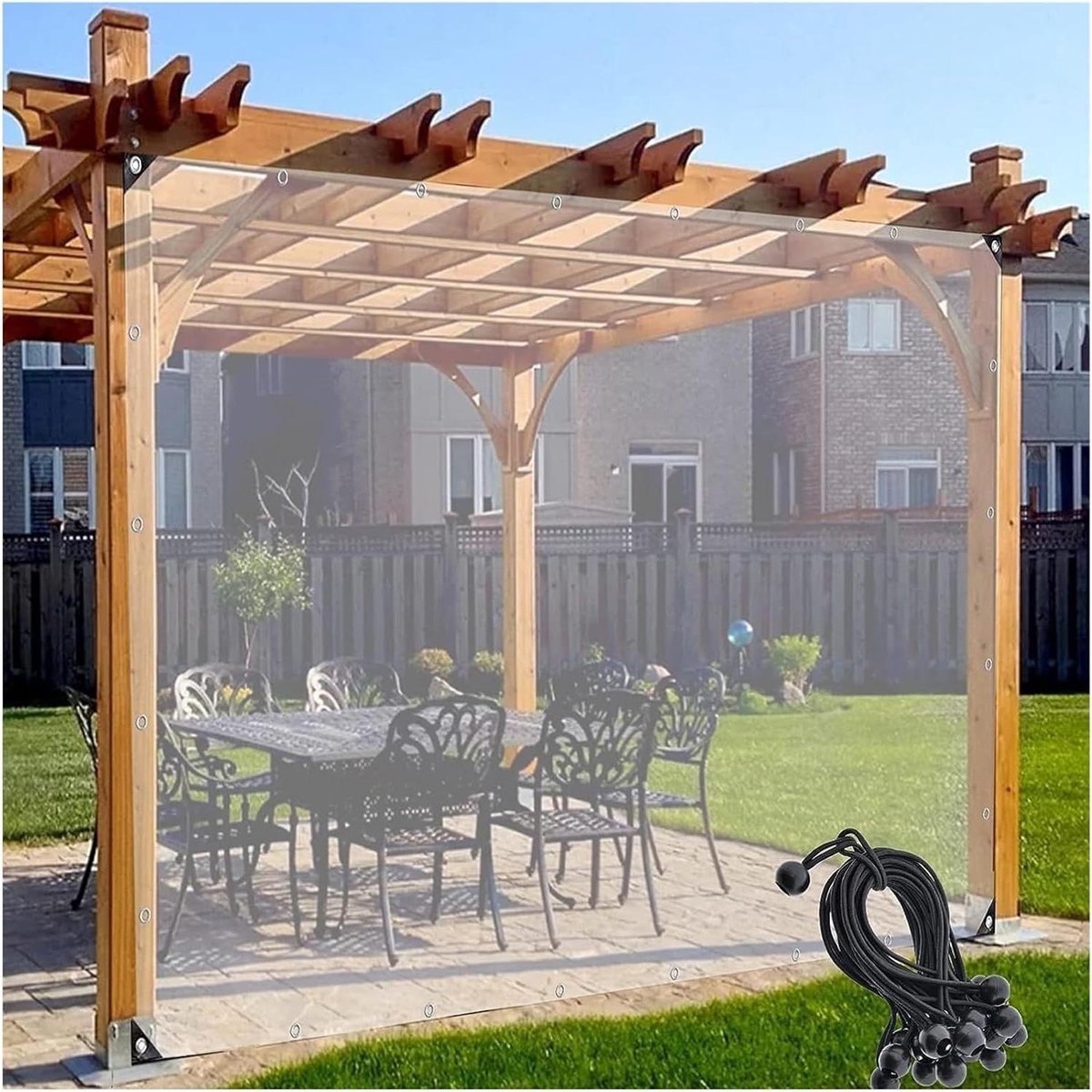 Waterdicht Zeil - Scheidingsscherm Tuin - Buitenbescherming - UV-bestendig - 0.12 mm dik - Transparant