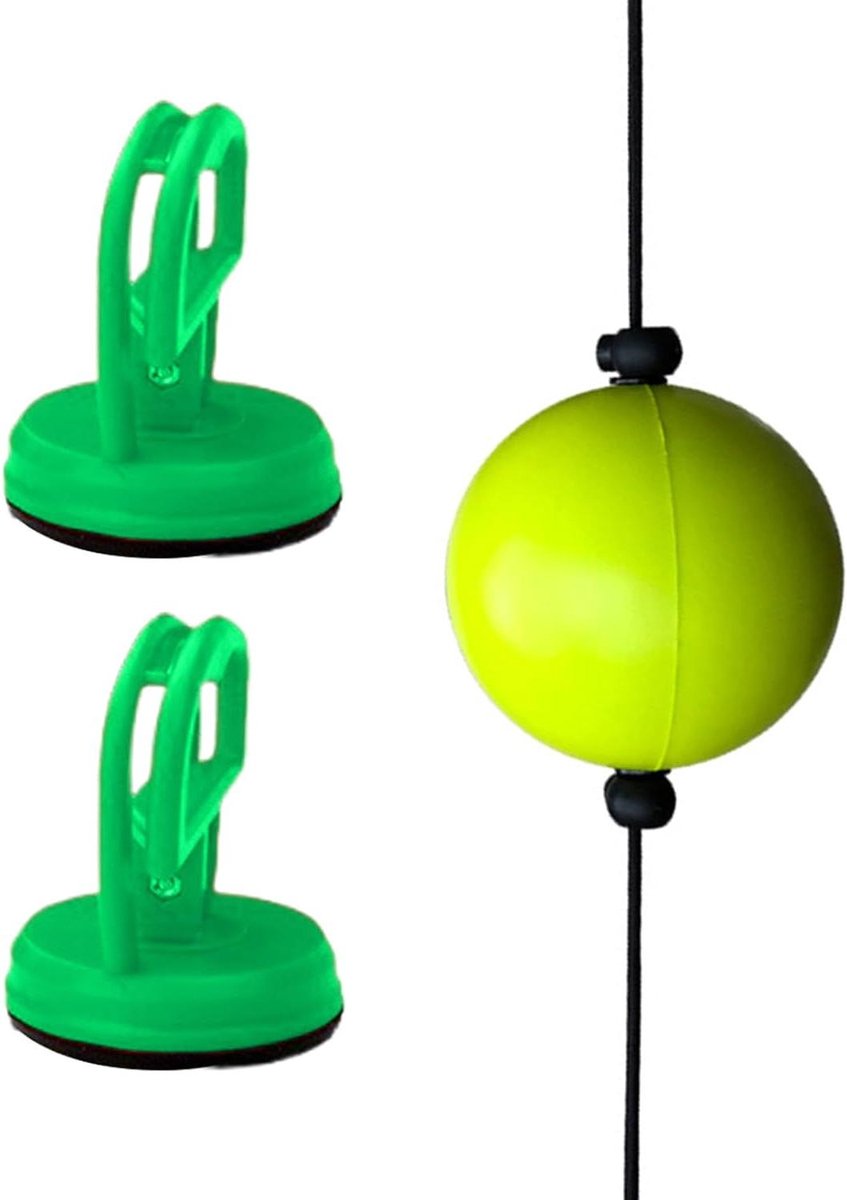 Boksbal met Touw - Reflexbal Bokszak - Coördinatie Trainen - Dubbel Elastisch Touw - ca. 2.5 meter - Pak