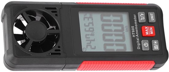 Digitale Anemometer - Windsnelheidsmeter Luchtsnelheidsmeter - Wind Meten - Automatische Kalibratie - 0.70-30.00 m/s - Zwart — afbeelding 3