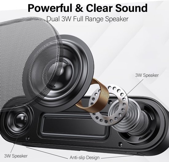 PC Luidspreker - Mini Soundbar - Muziek Luisteren - 3D Surround Stereo - 8 Watt - Zwart — afbeelding 3