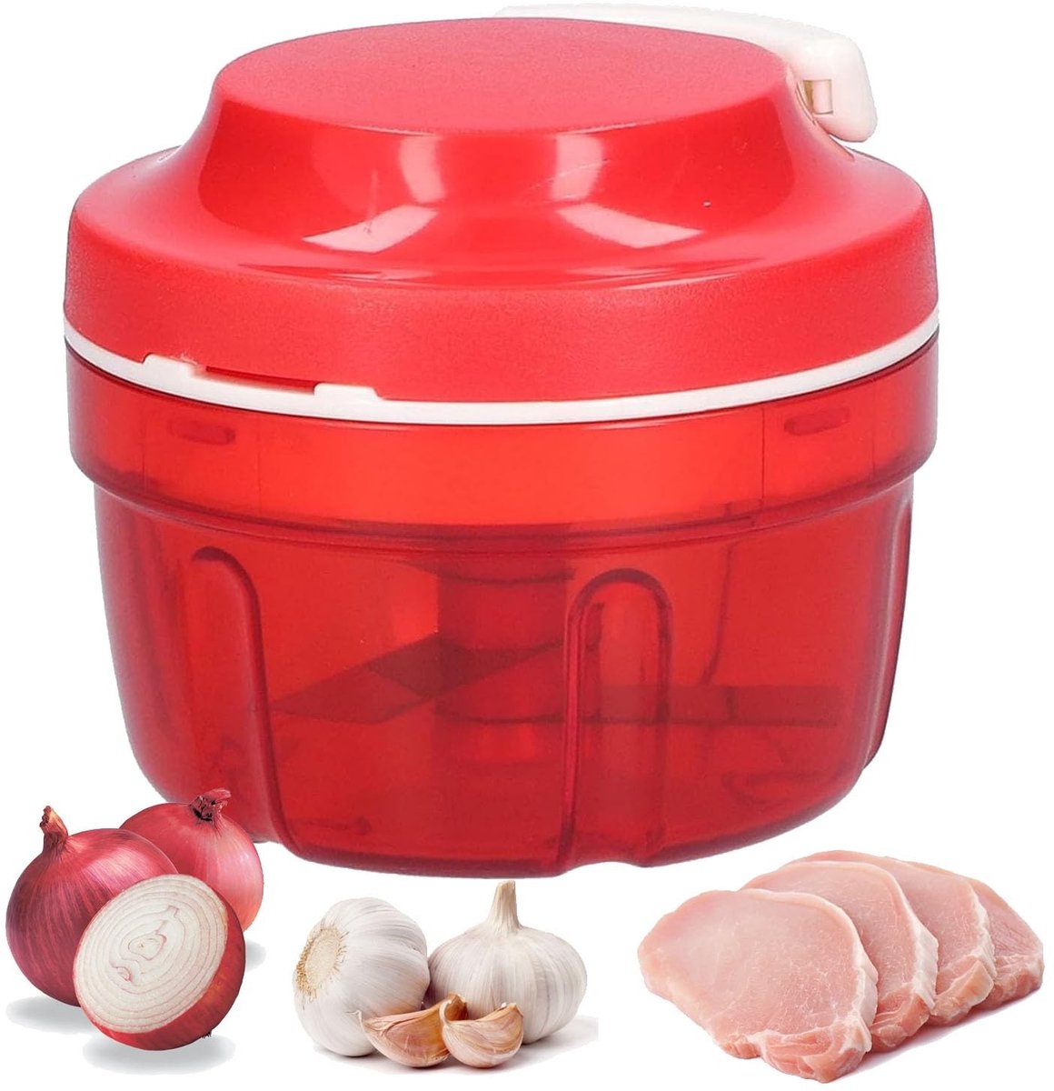 Dailygoods- Uiensnijder Handmatig - Groentesnijder - Multifunctioneel - Compact - Geschikt voor Vaatwasser - Tijdbesparing in de Keuken