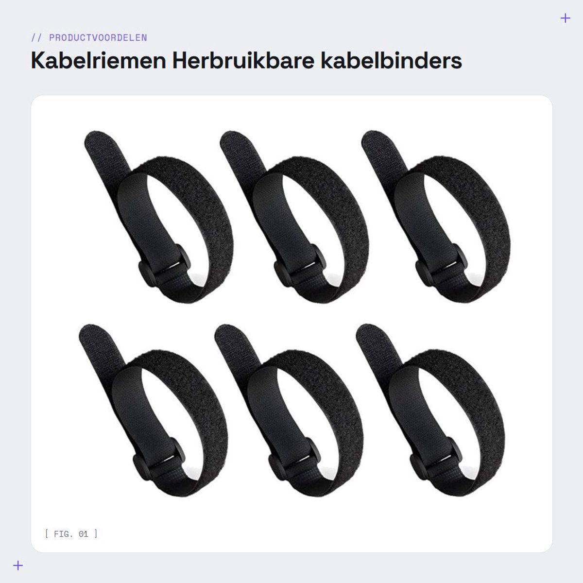 Dailygoods - Kabelriemen - Herbruikbare kabelbinders - Multifunctionele haak- en lusbevestigingsriemen - Zwart - Kabelbeheer - 30 stuks - Geschikt voo...