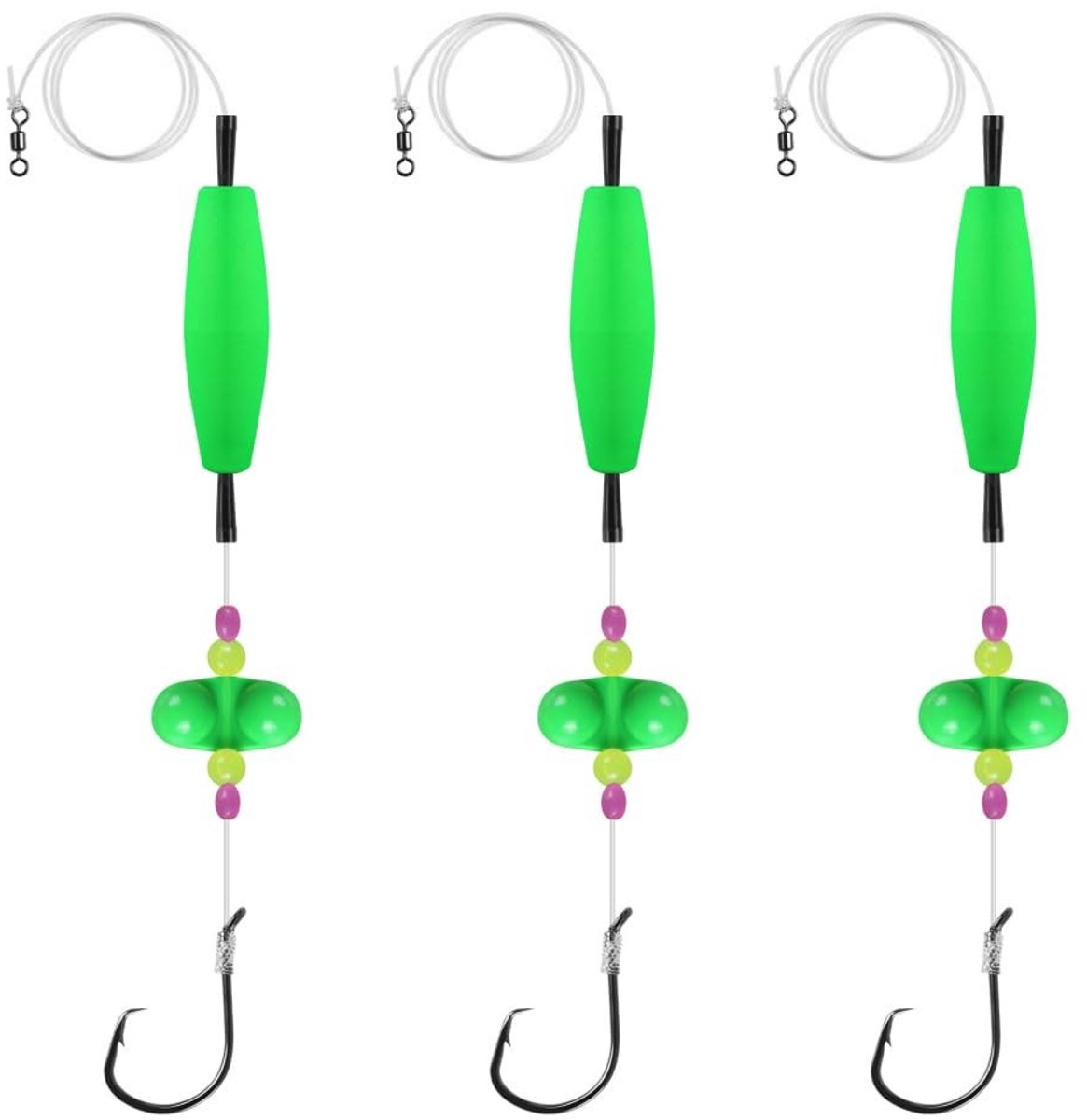 Dailygoods - Meerval Rigs - 3 Catfishing Rattler Apparatuur met Cirkel Haken