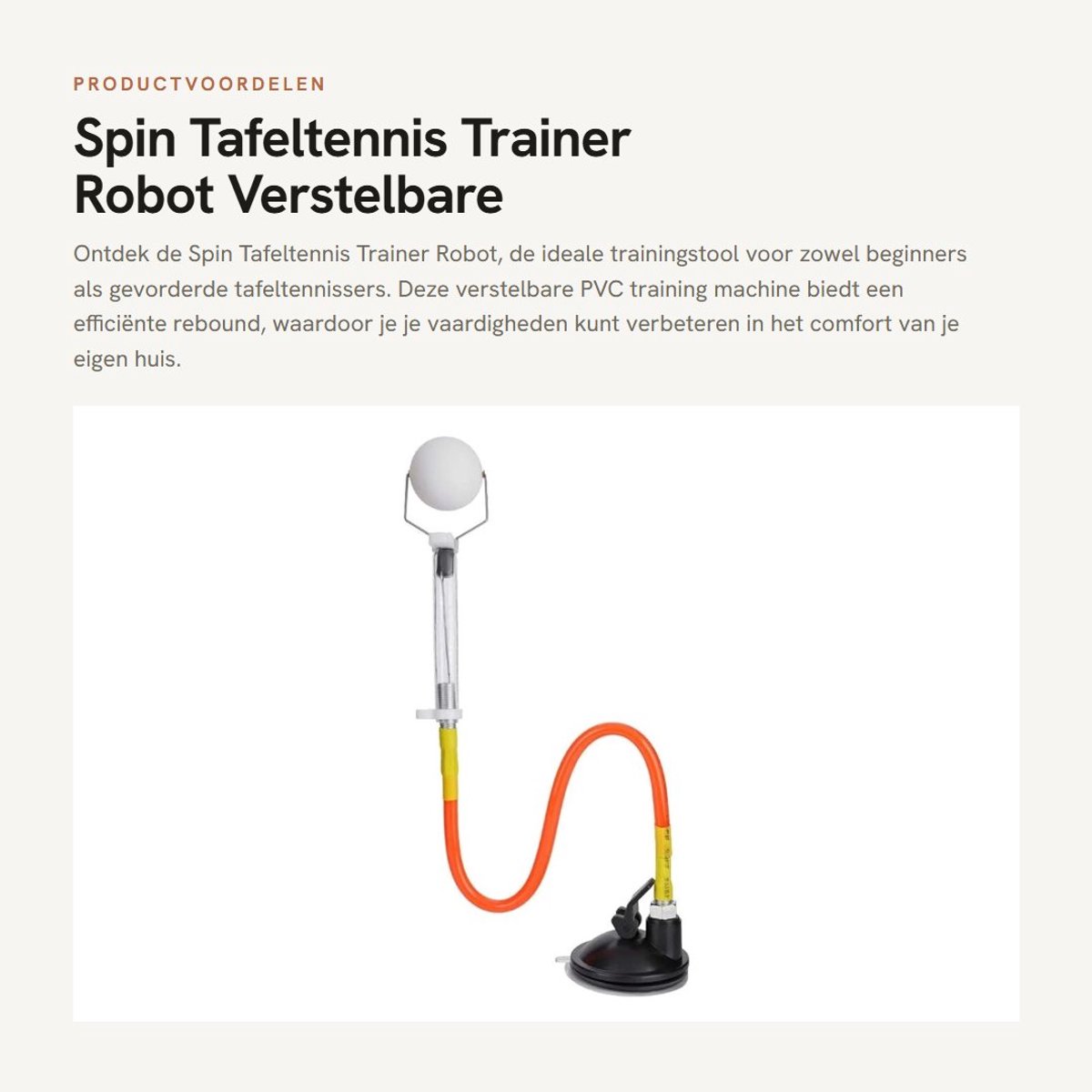 Dailygoods- Tafeltennis Trainer Robot - Verstelbare PVC Training Machine - Pingpong Ballen Zuignap - Vaste Rebound Balmachine - Accessoires - Leuk Cadeau voor Golfliefhebbers