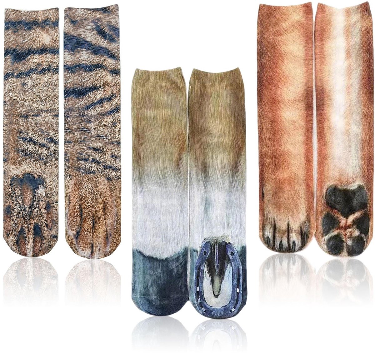 Dailygoods- Poot Sokken - Dierenprint - Grappige Sokken - Vaderdag Cadeau - Creatief Geschenk - Premium Ademend Materiaal